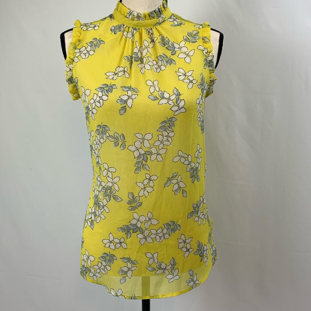 5/$25 Who What Wear Sheer Print Blouse Sz Small